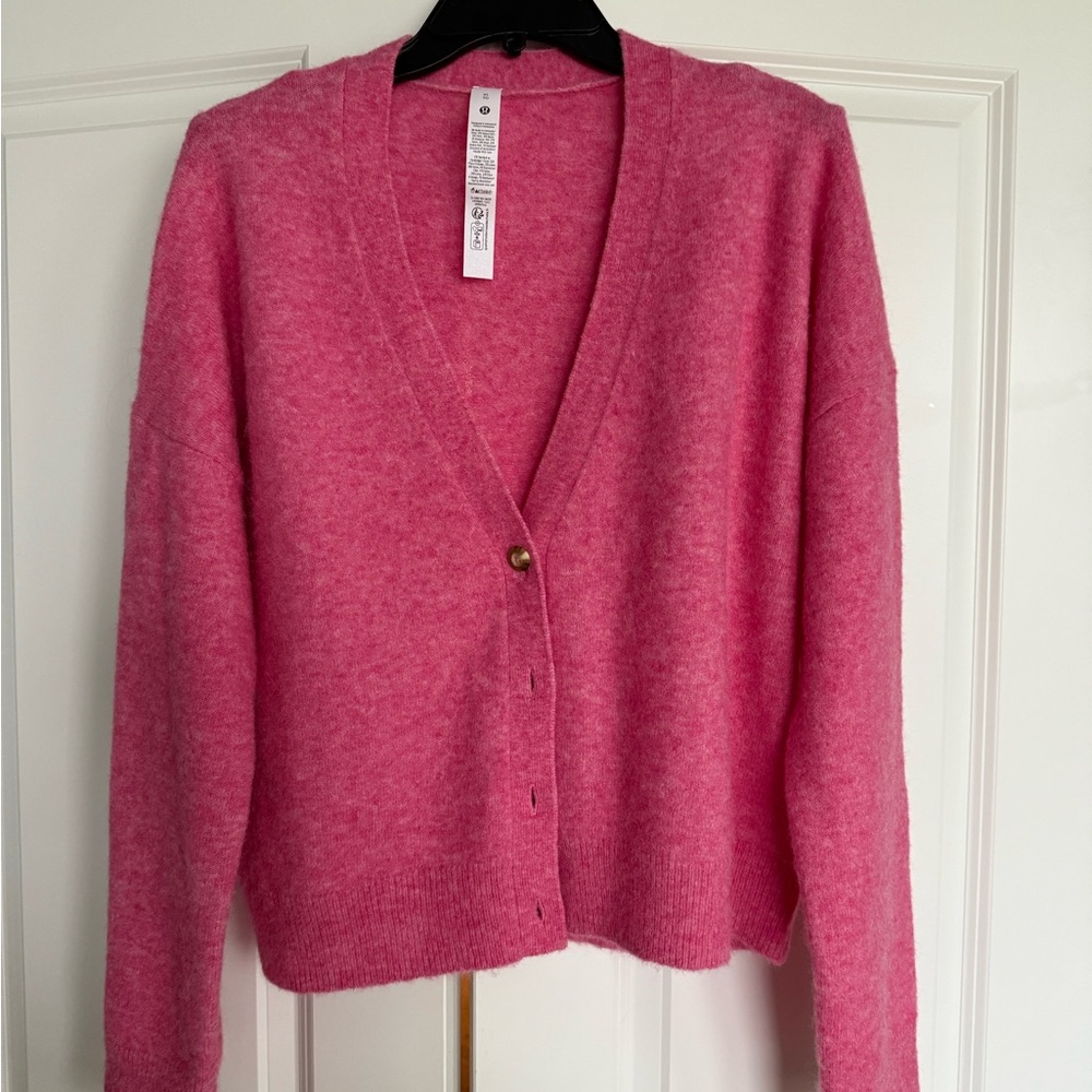 Lululemon Pink Cardigan V-Neck Sweater